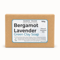 Box of Bergamot Lavender Green Clay Soap by Maison Tisane on a white background